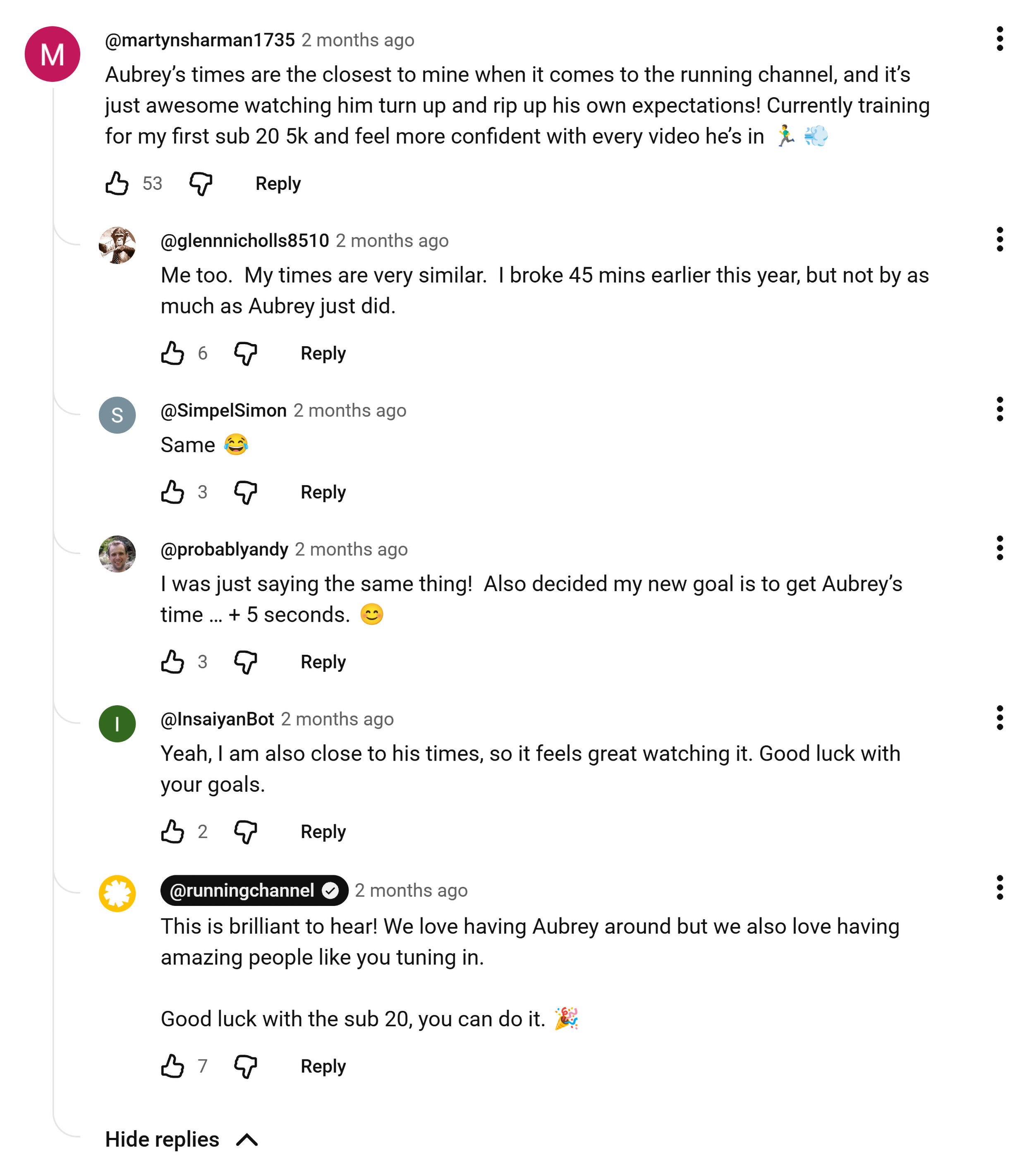 YouTube – The Running Channel – Replying on comments YouTube – The Running Channel – Replying on comments