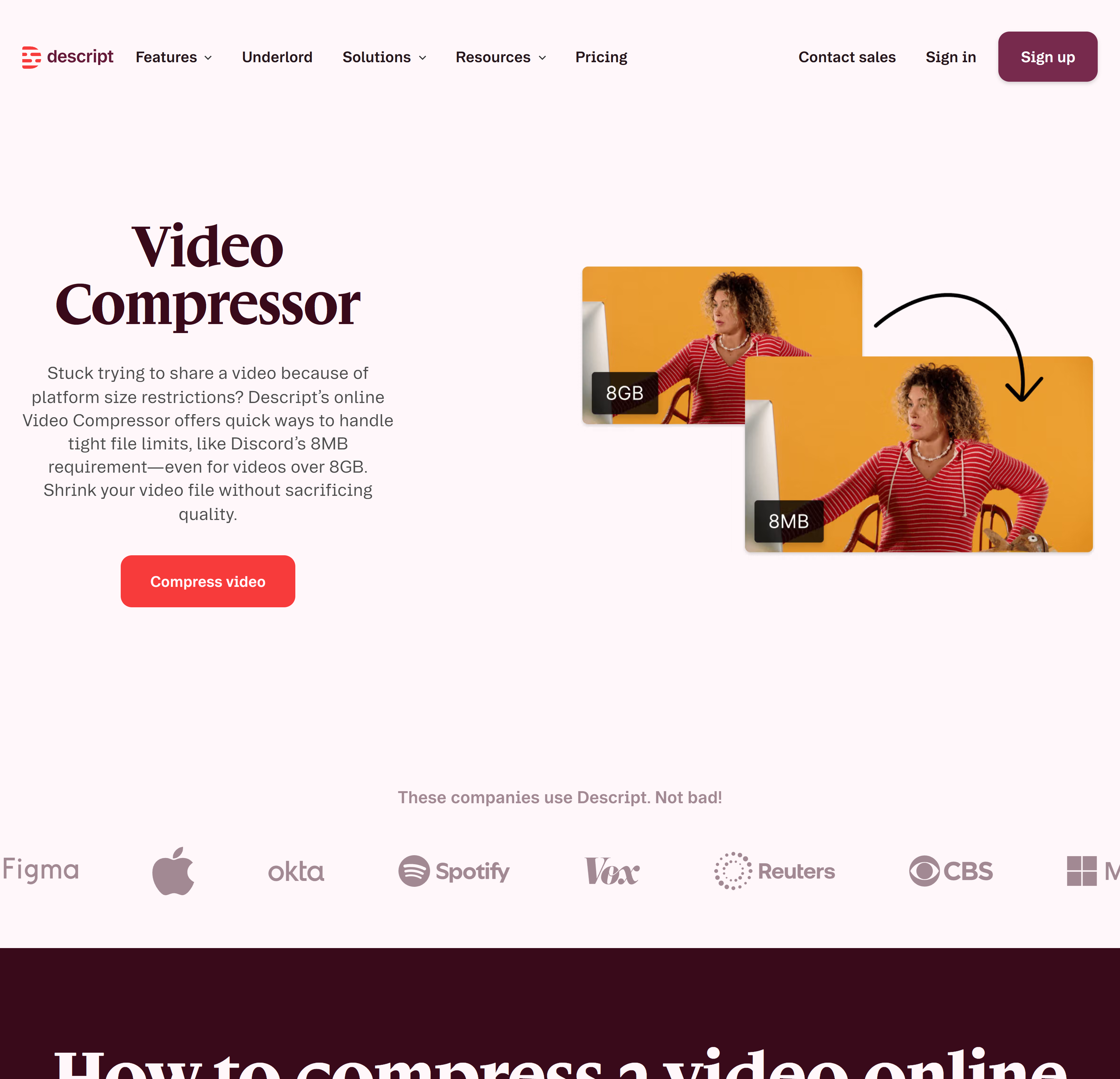 Descript &ndash; Video compressor