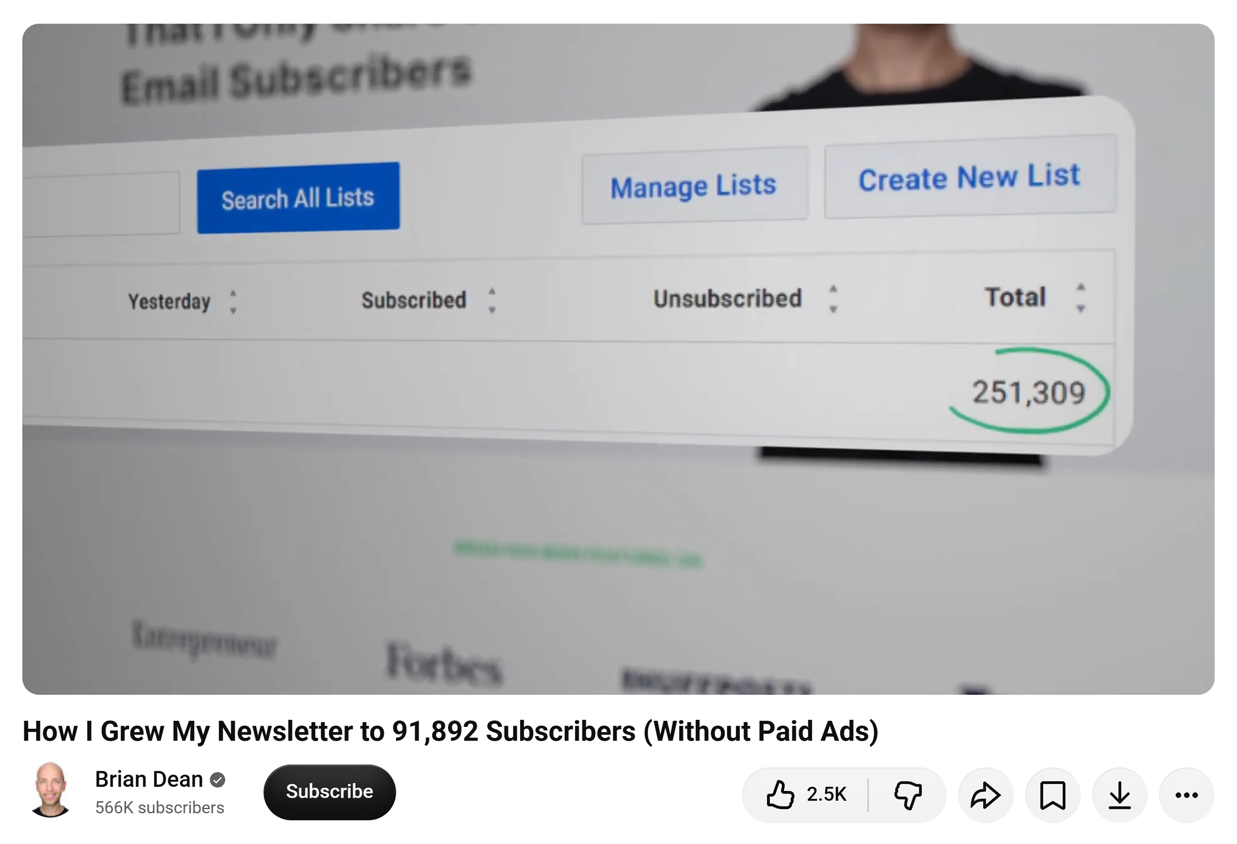 How I grew my newsletter video