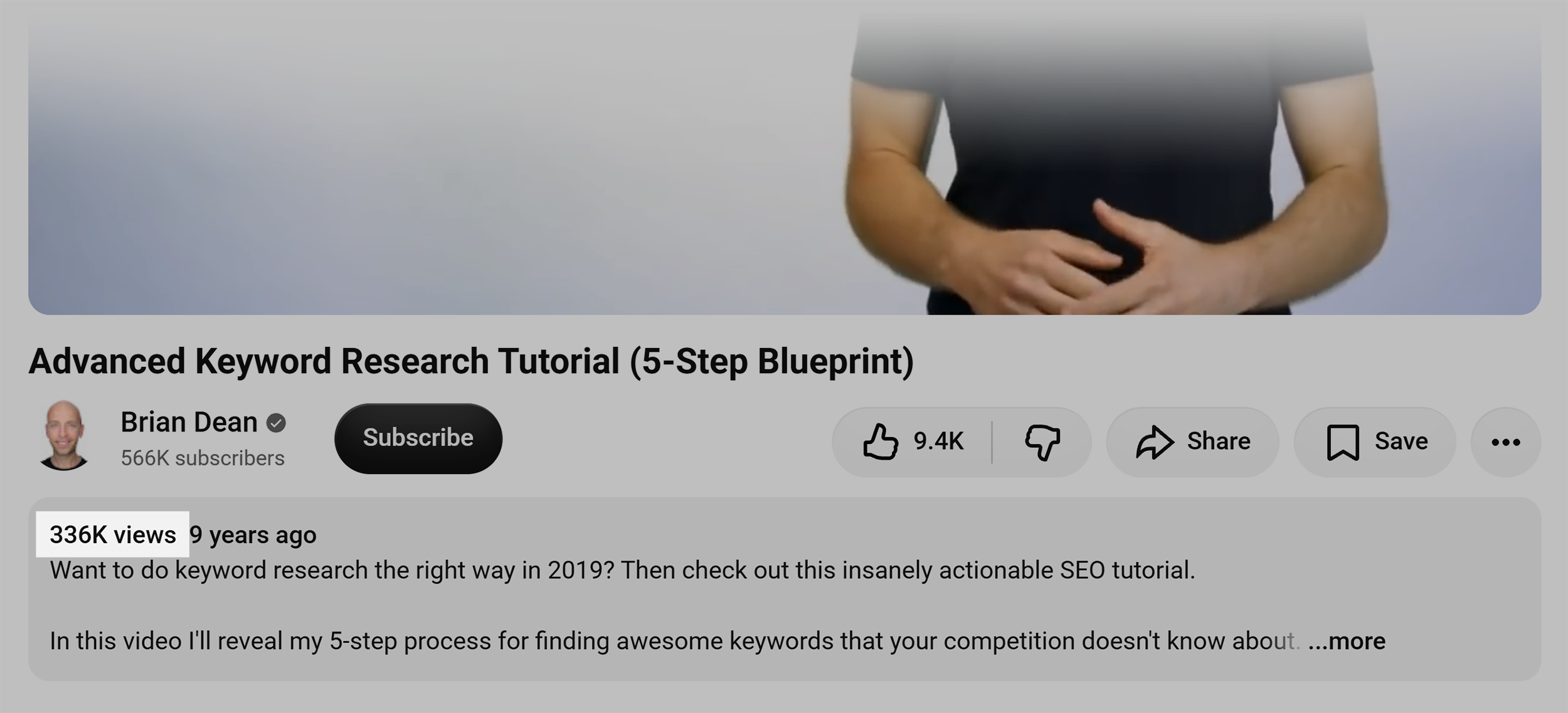 Keyword research &ndash; Video views
